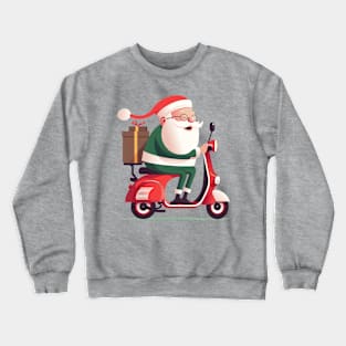 Happy Santa Claus delivery gifts with Motorcycle Crewneck Sweatshirt